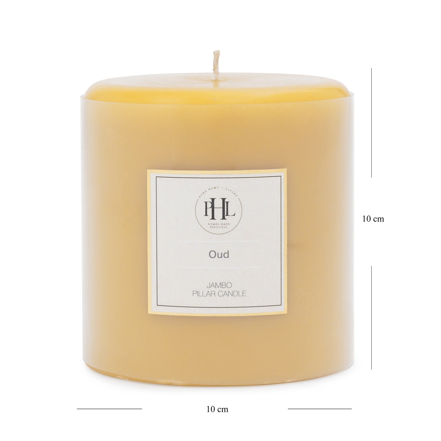 Mustard Oud Pillar Candle - Extra Large