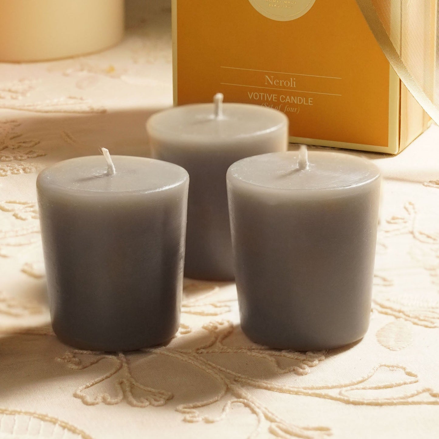 Set of 4 Grey Neroli Votive Candles