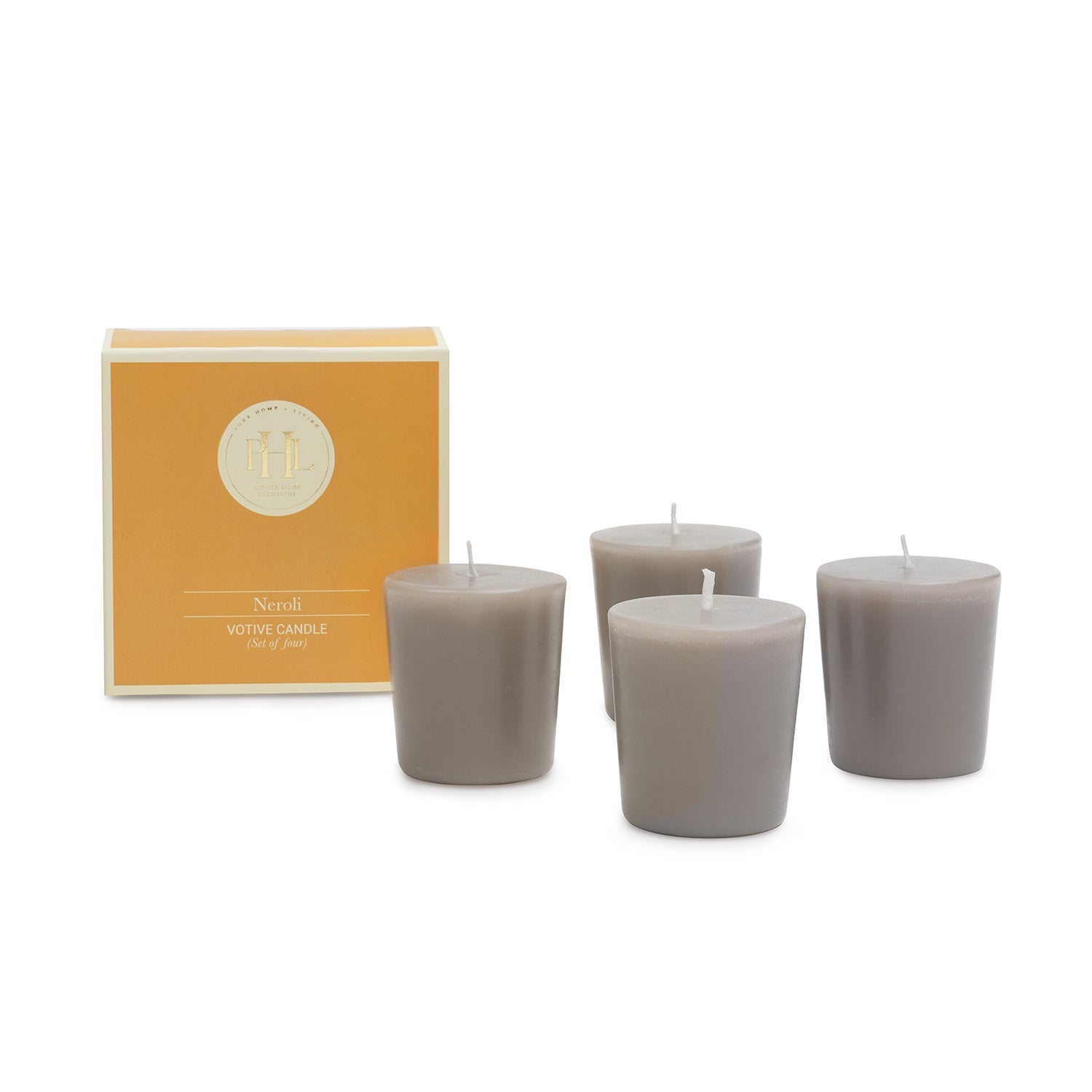Set of 4 Grey Neroli Votive Candles