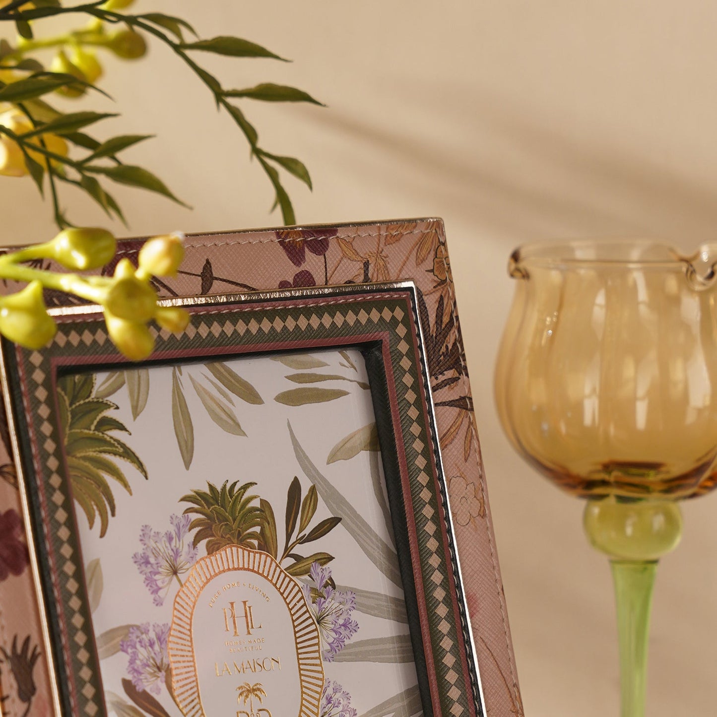 Pink Printed Faux Leather Photo Frame - Large