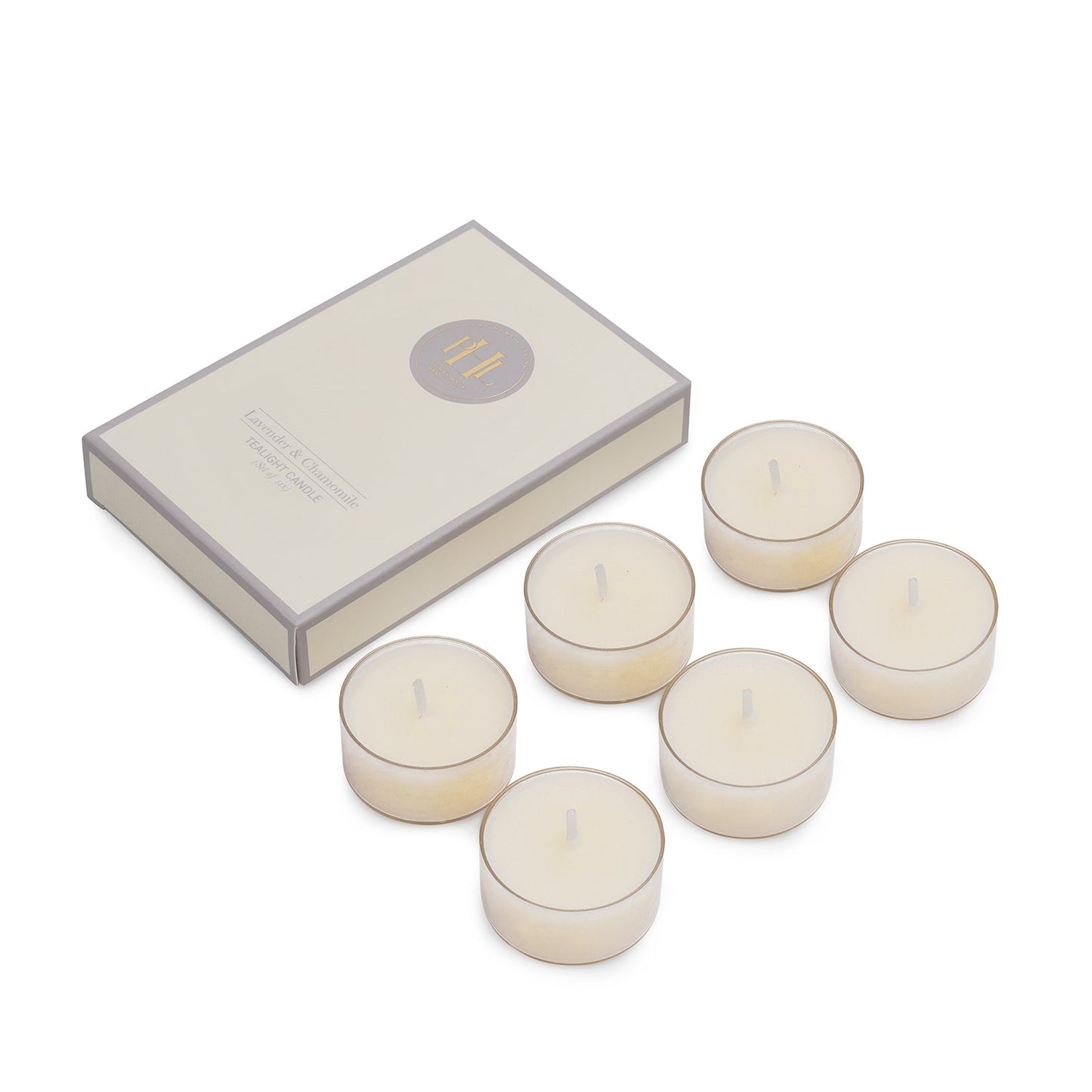 Set of 6 White Lavender & Chamomile Tea Lights