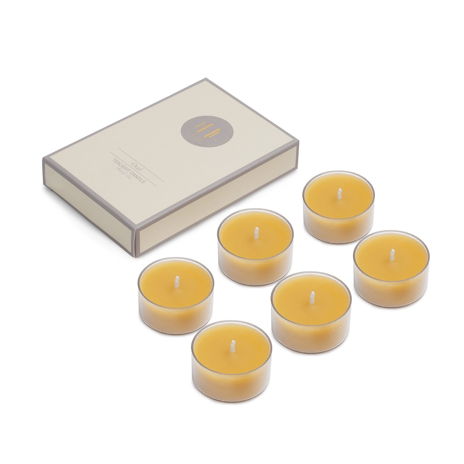 Set of 6 Mustard Oud Tea Lights