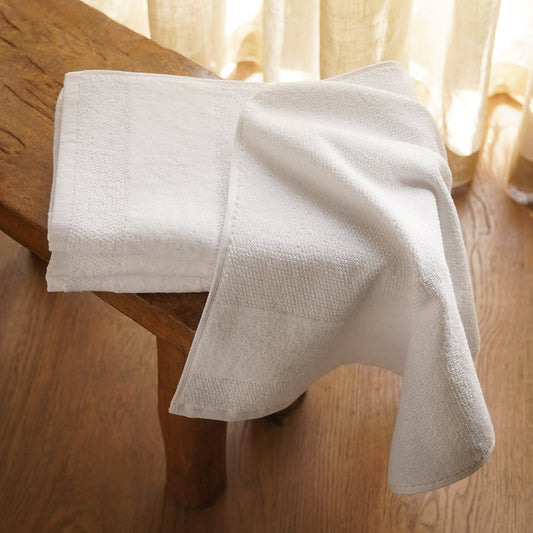 Set of 4 White Sheared Hand Towels