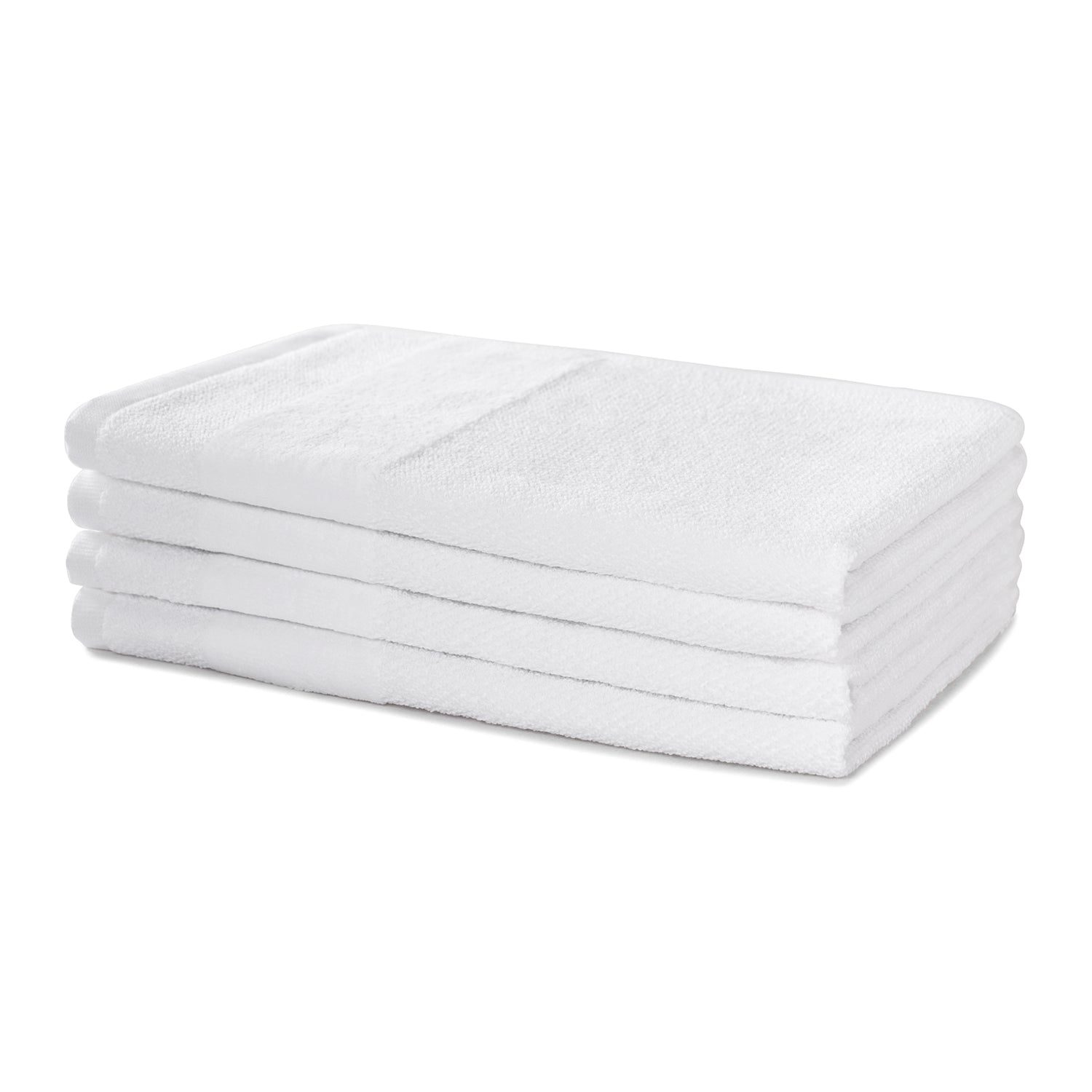 Set of 4 White Sheared Hand Towels