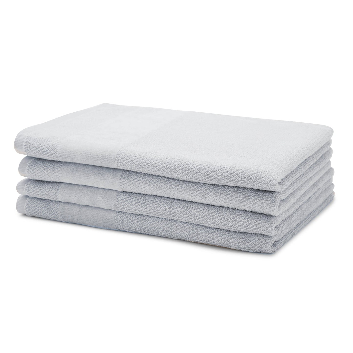 Set of 4 Light Blue Sheared Hand Towels