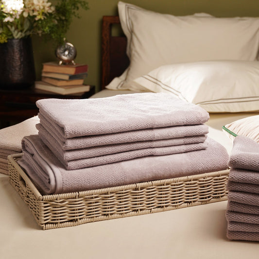 Set of 4 Light Pink Sheared Hand Towels