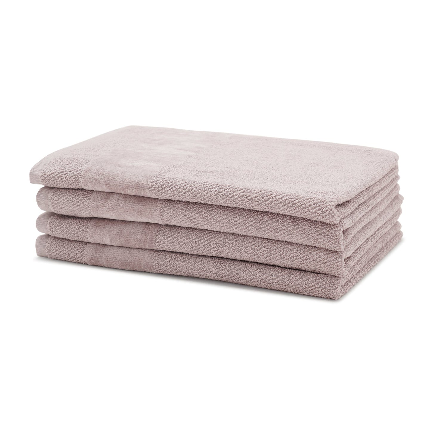 Set of 4 Light Pink Sheared Hand Towels