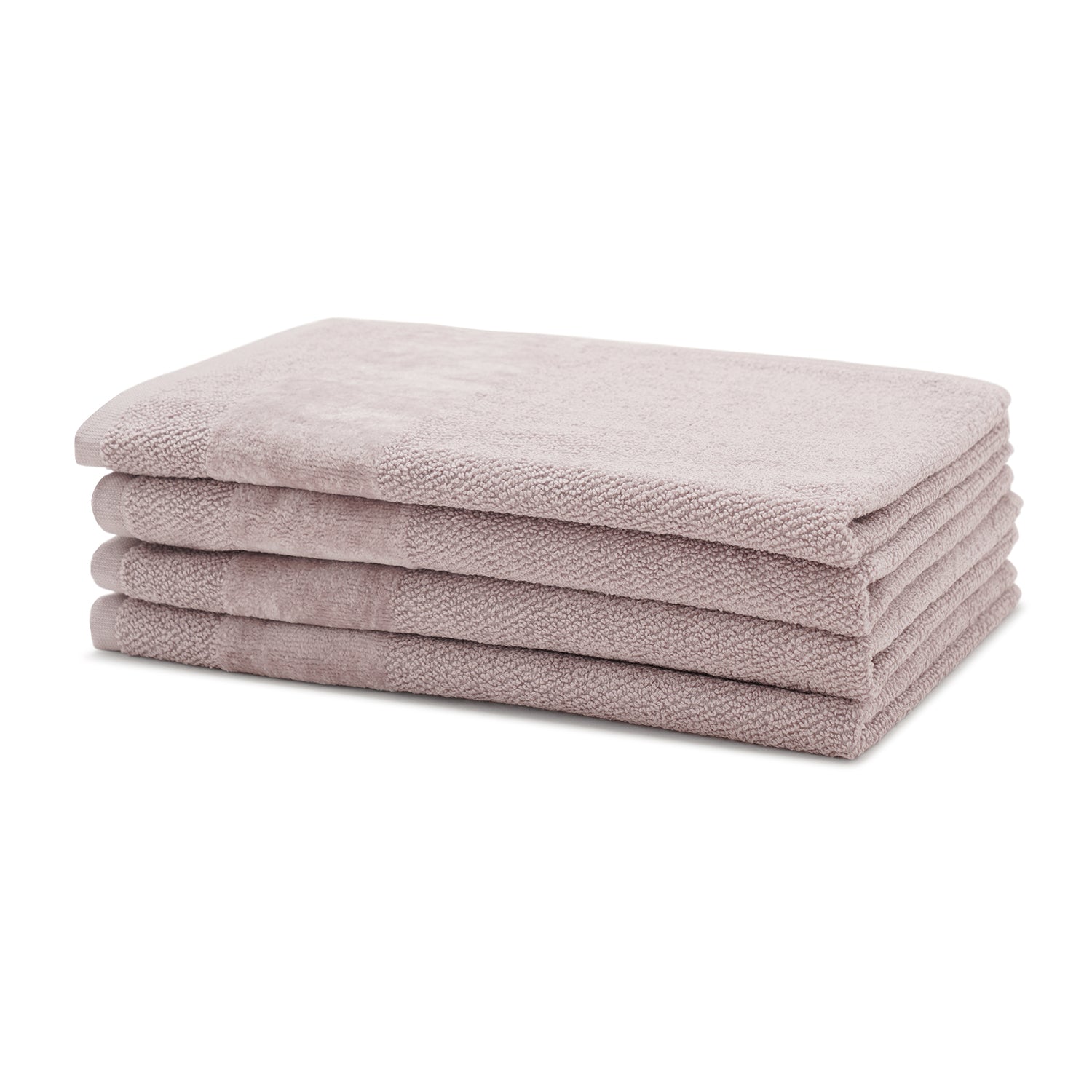Set of 4 Light Pink Sheared Hand Towels