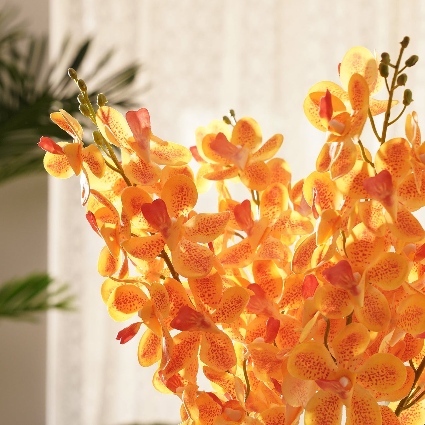 Orange Mokara Artificial Flower Stem - Single