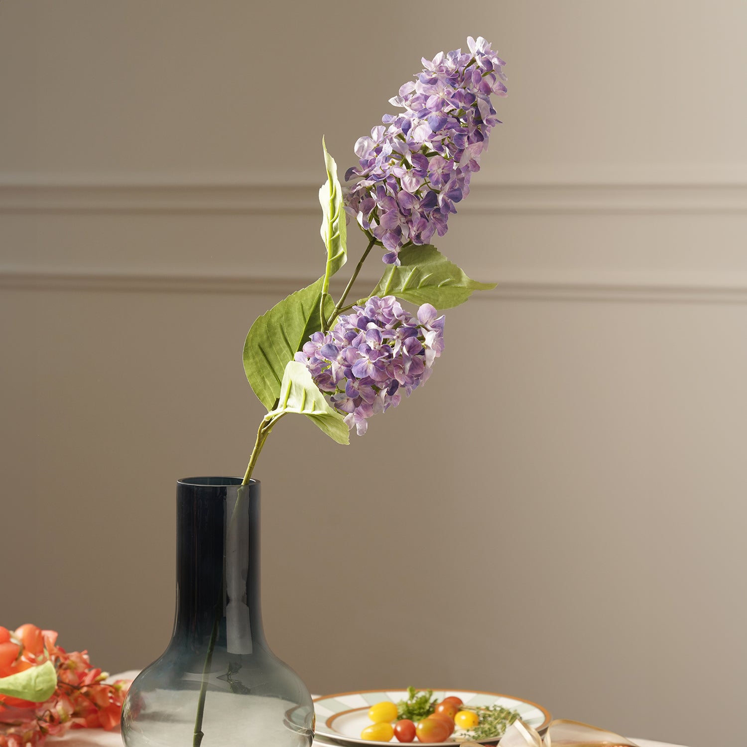 Purple Artificial Hydrangea Paniculata Spray