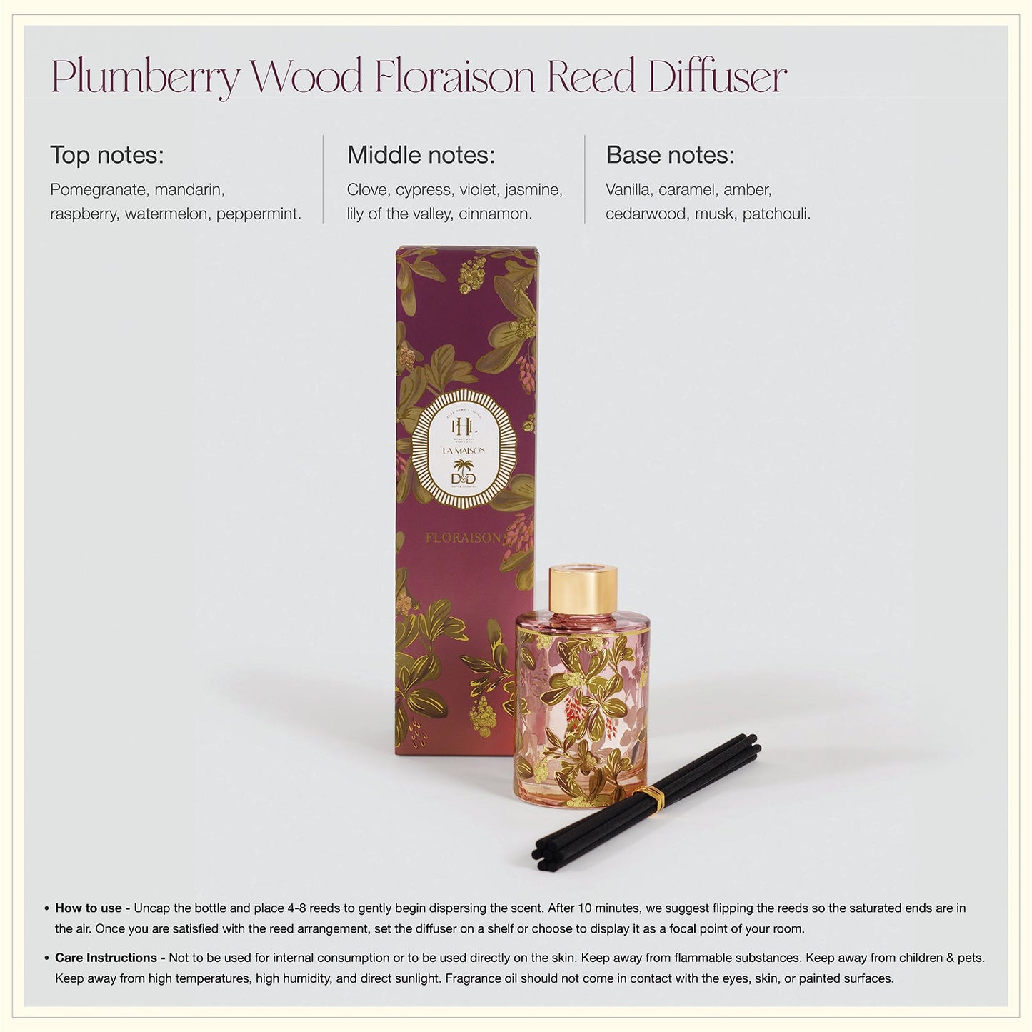 Lilac & Amber Plumberry Wood Floraison Reed Diffuser