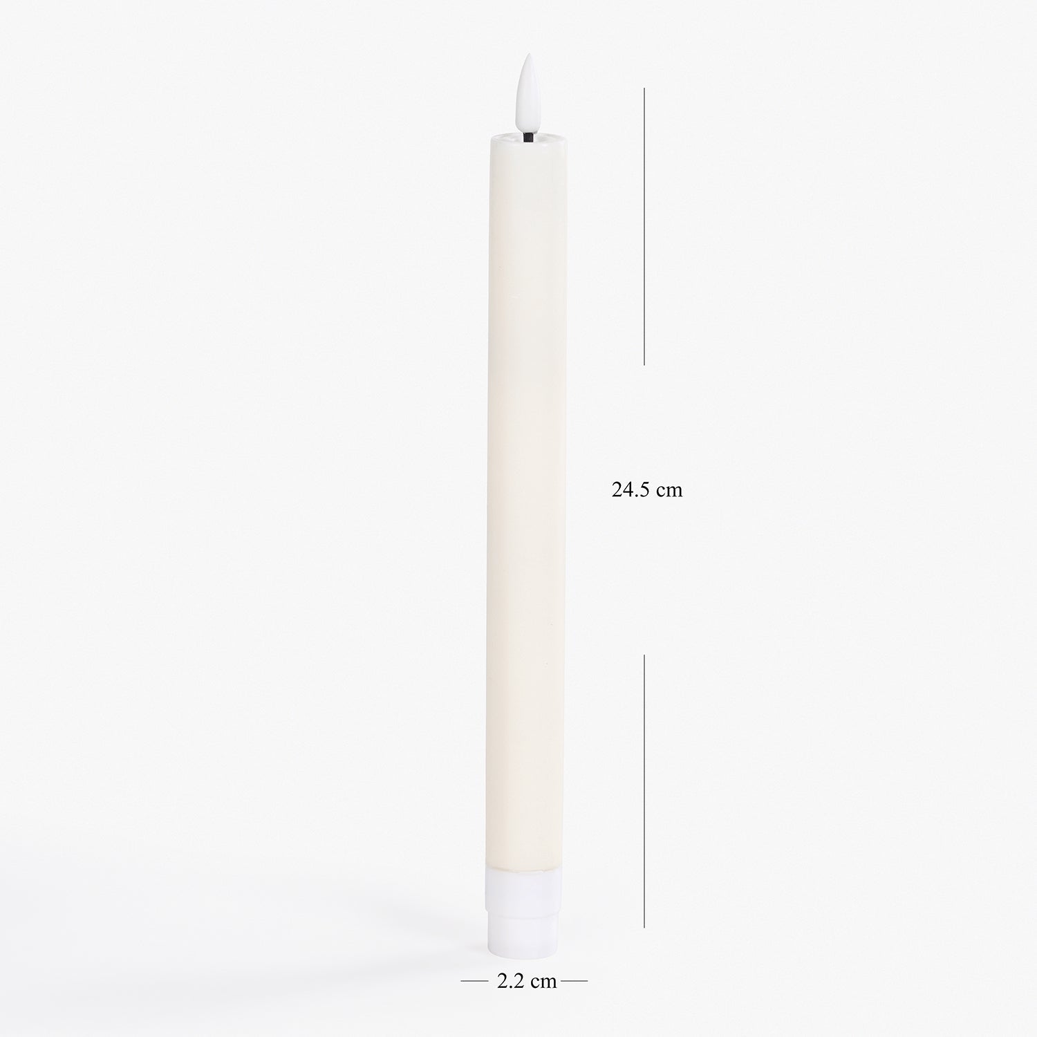 Ivory Flickering Flameless LED Taper Candle