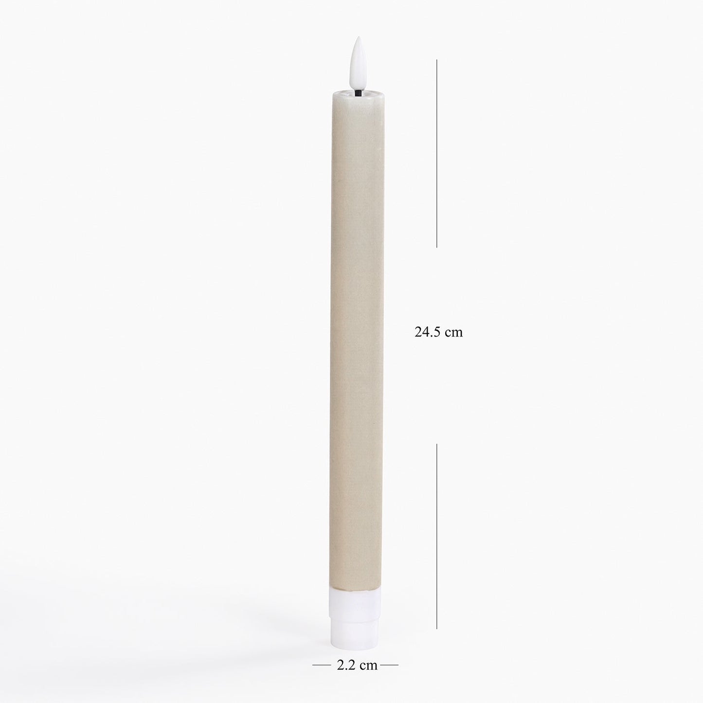 Grey Flickering Flameless LED Taper Candle