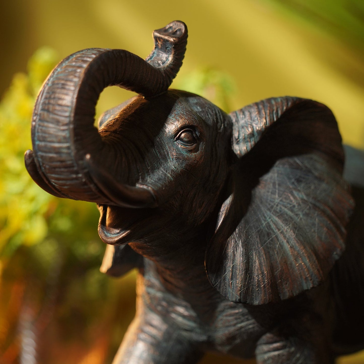 Copper Polyresin Walking Elephant - Large