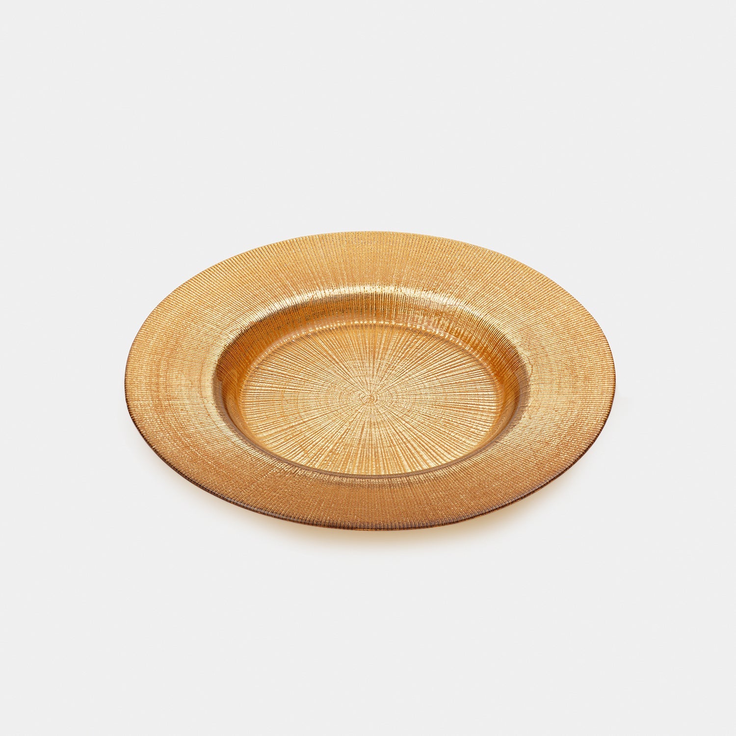Set of 2 Gold Radial Textured Dessert Plates
