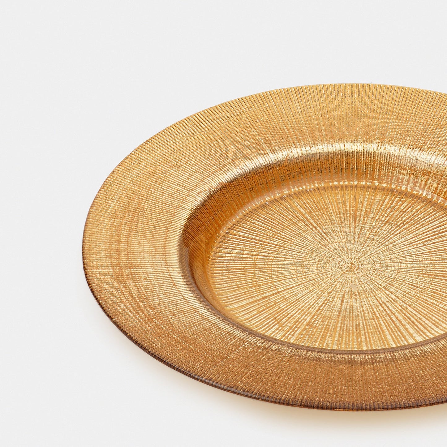 Set of 2 Gold Radial Textured Dessert Plates