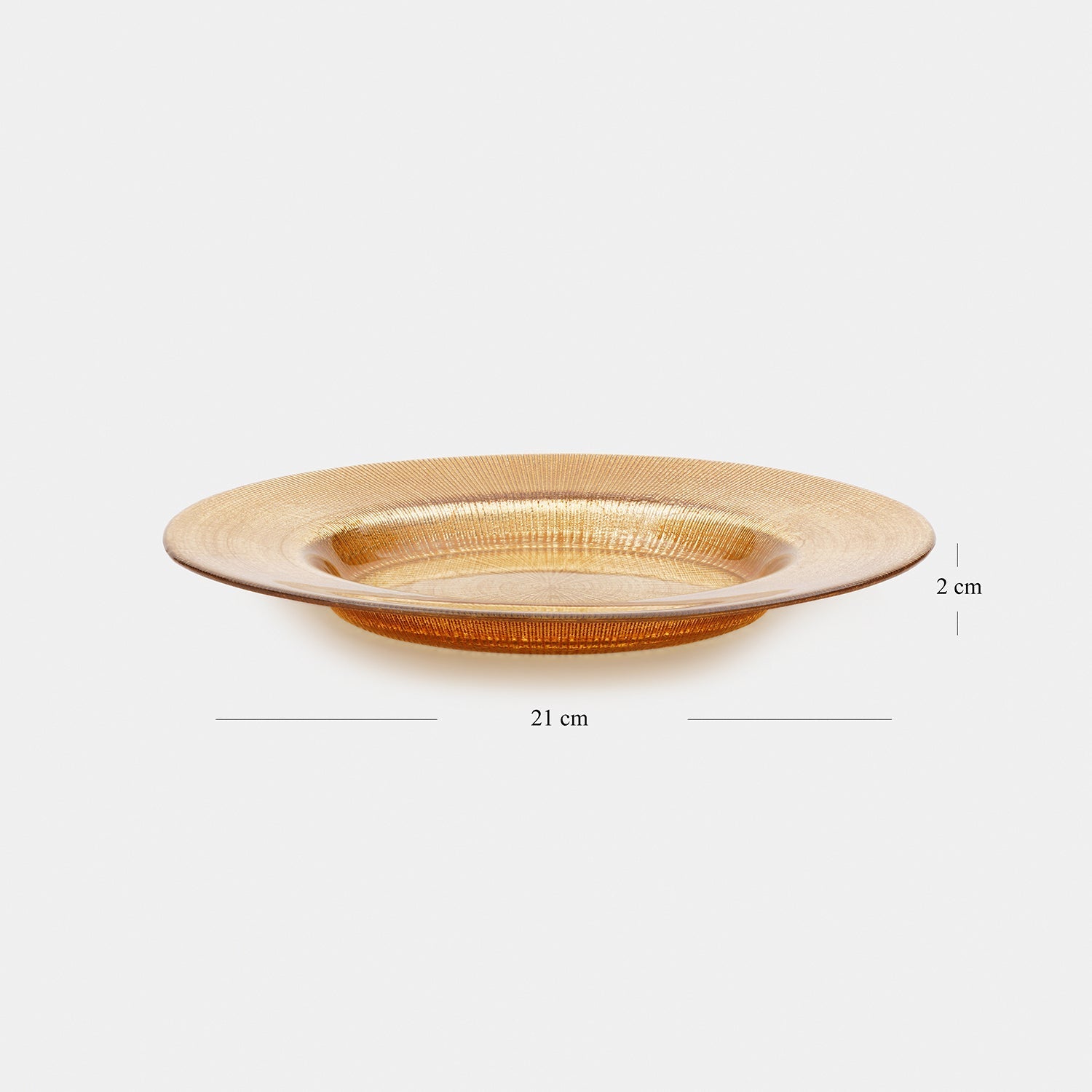 Set of 2 Gold Radial Textured Dessert Plates