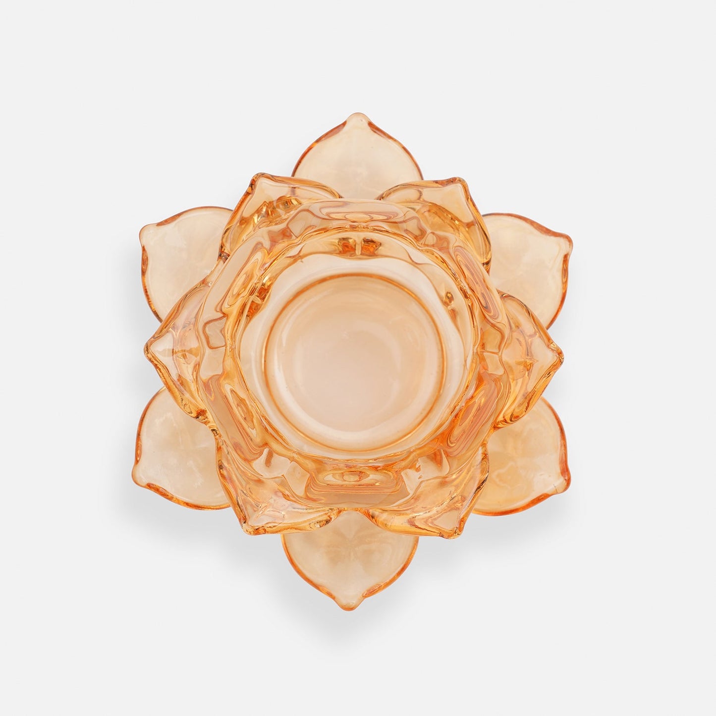 Set of 3 Orange Lotus Shaped Tea Light Holders