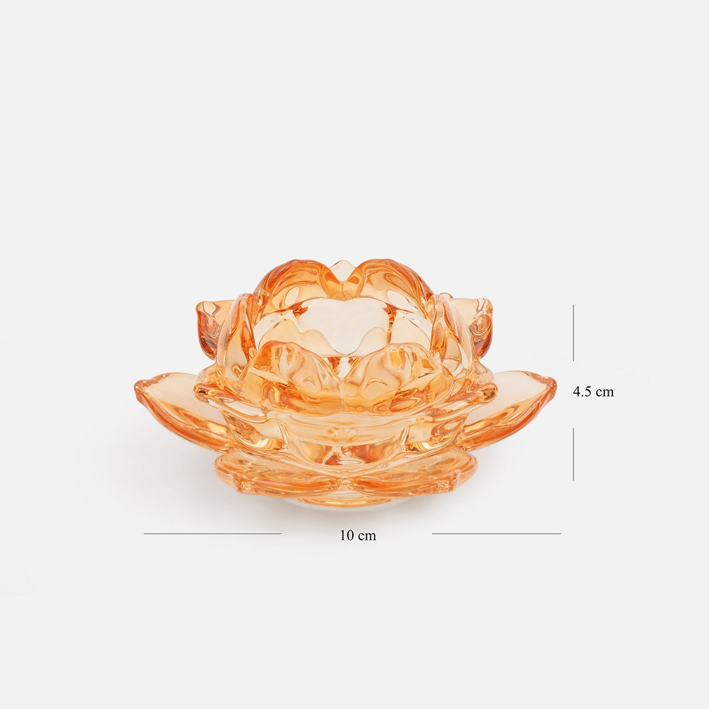 Set of 3 Orange Lotus Shaped Tea Light Holders