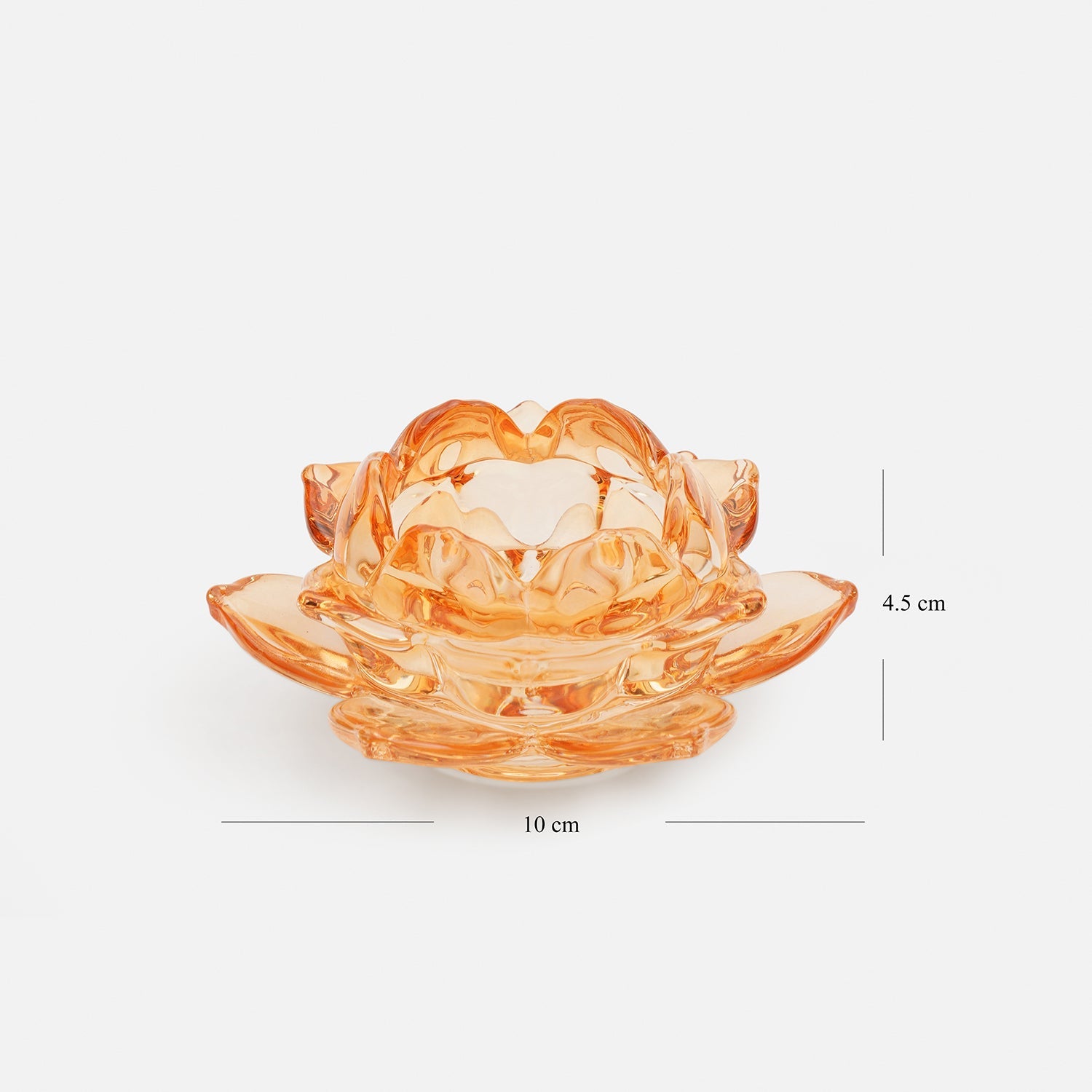 Set of 3 Orange Lotus Shaped Tea Light Holders