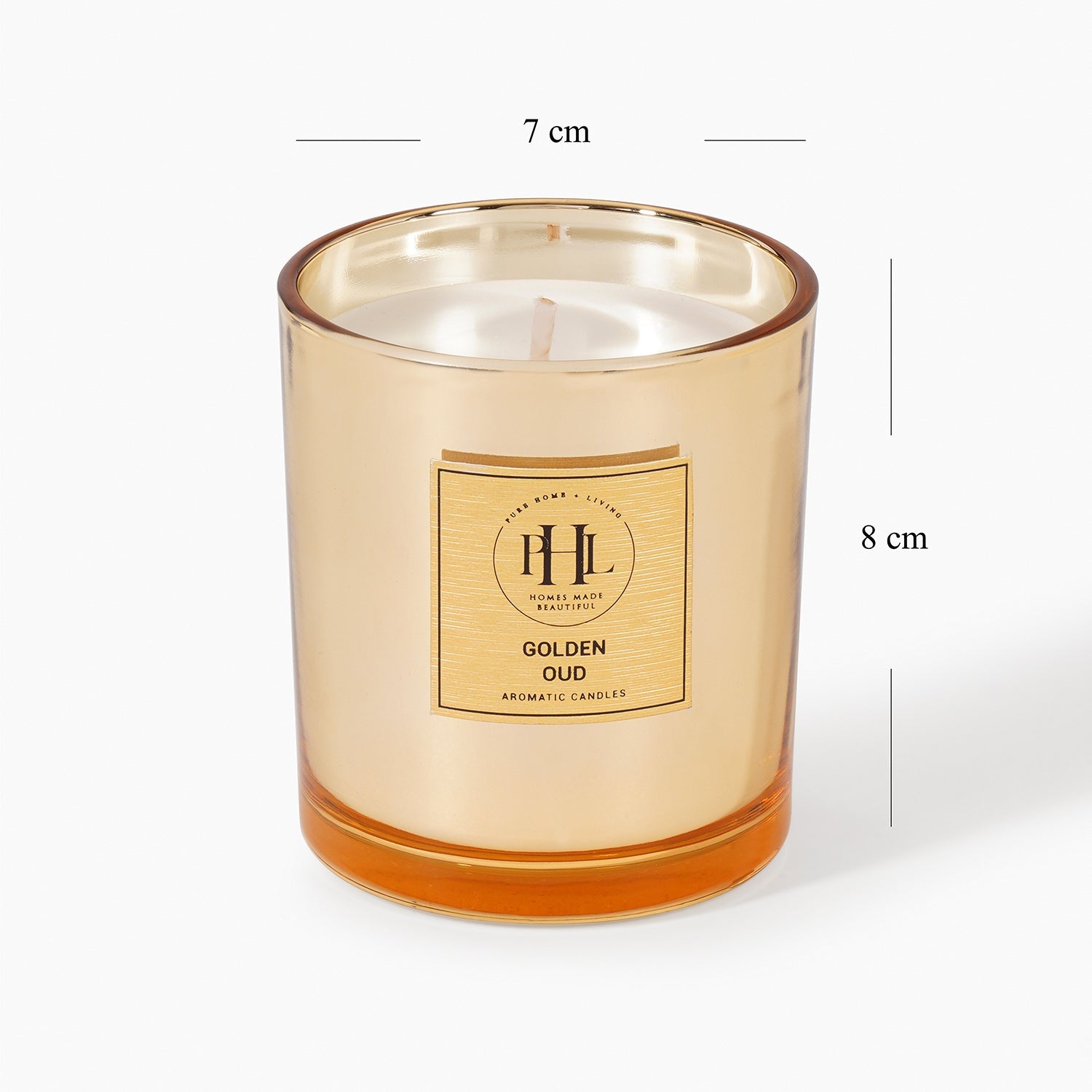 Gold Scented Wax Filled Candle Jar - Oud