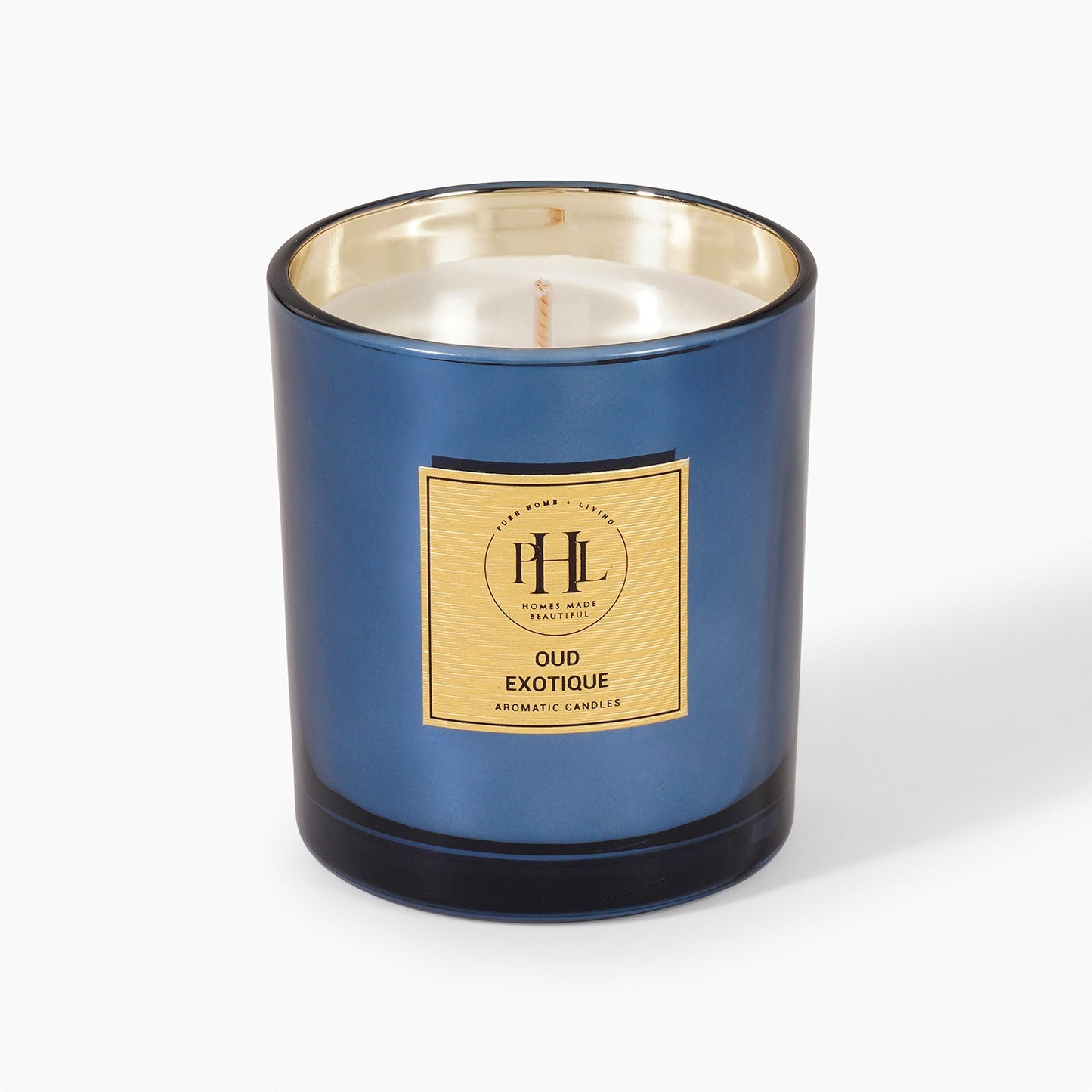Blue Scented Wax Filled Candle Jar - Oud Exotic