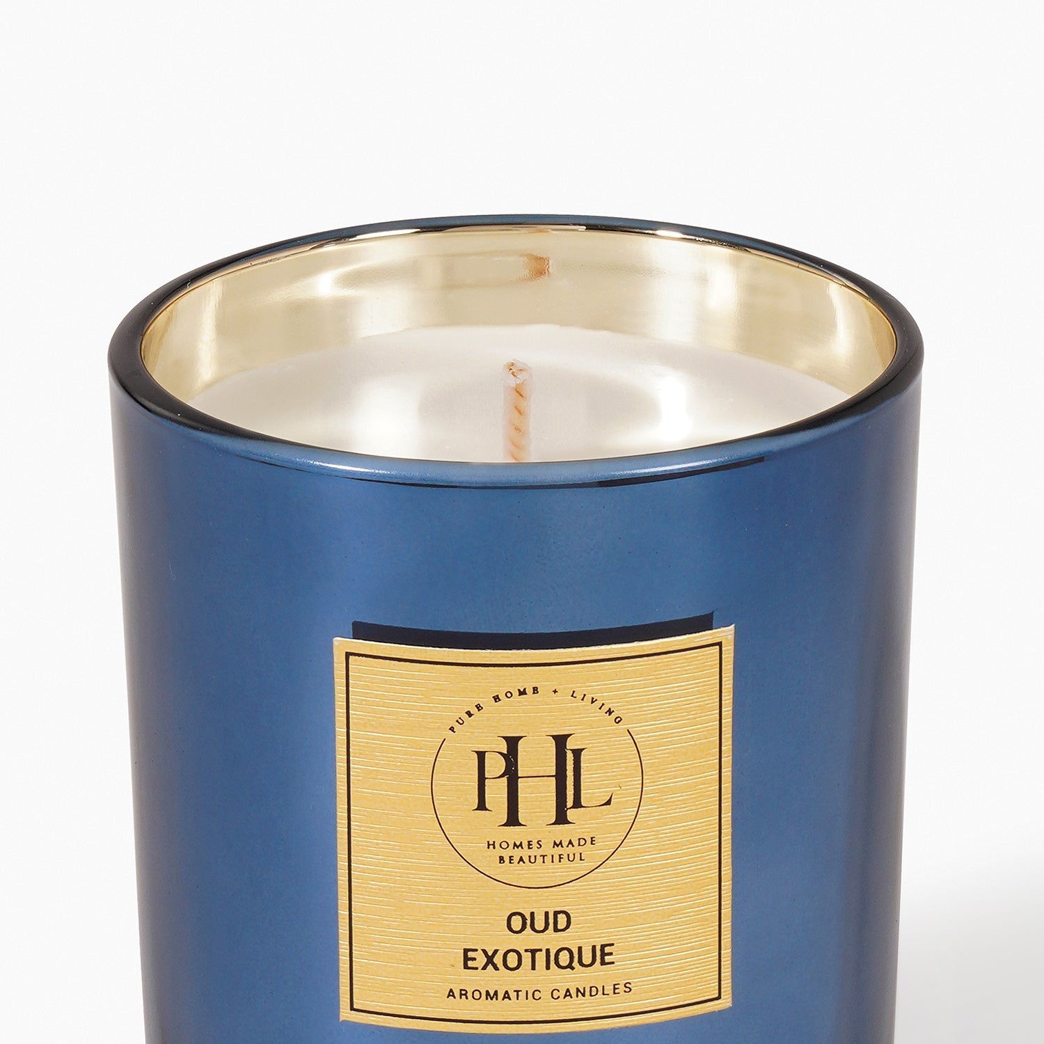Blue Scented Wax Filled Candle Jar - Oud Exotic