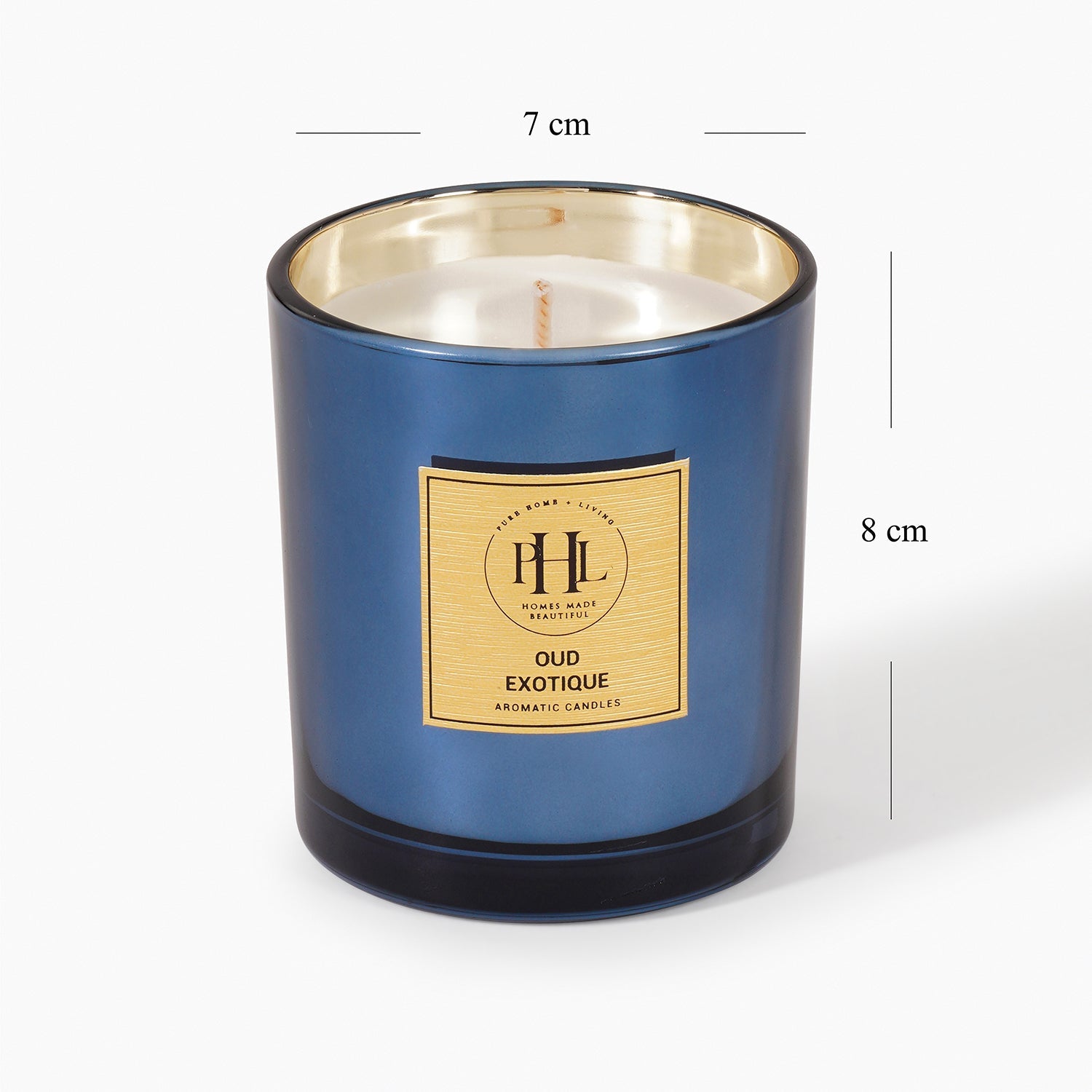 Blue Scented Wax Filled Candle Jar - Oud Exotic