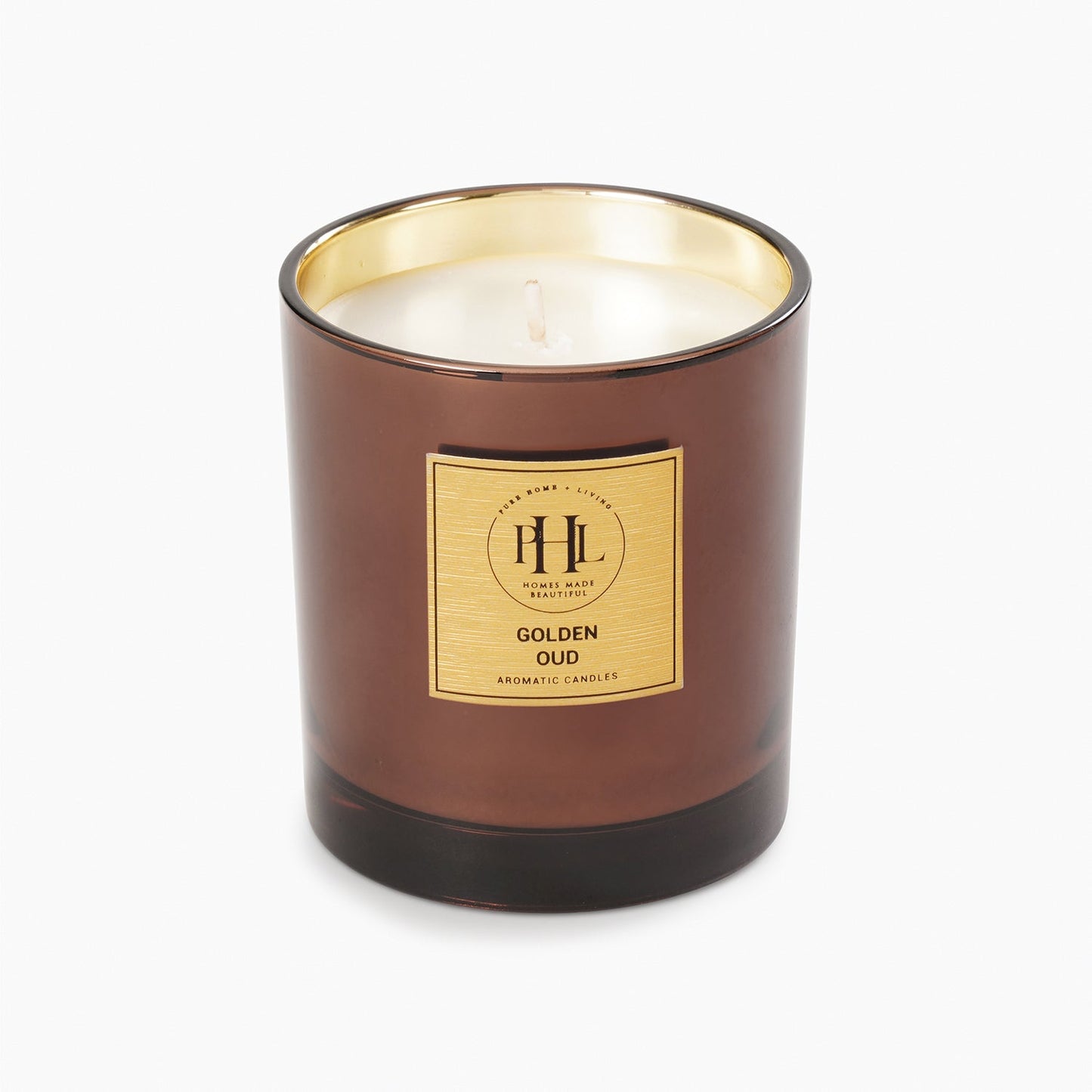 Brown Scented Wax Filled Candle Jar - Garden Oud