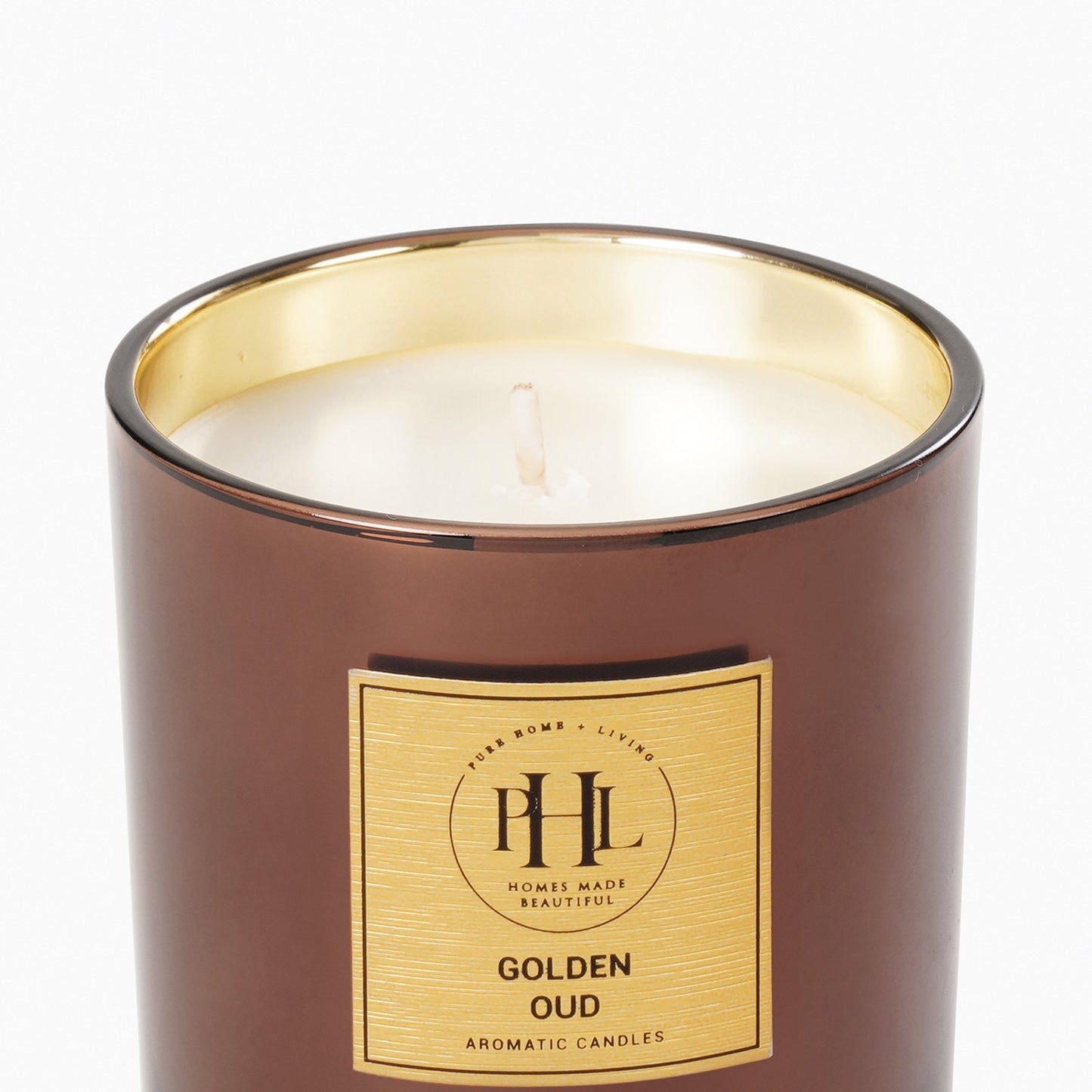 Brown Scented Wax Filled Candle Jar - Garden Oud