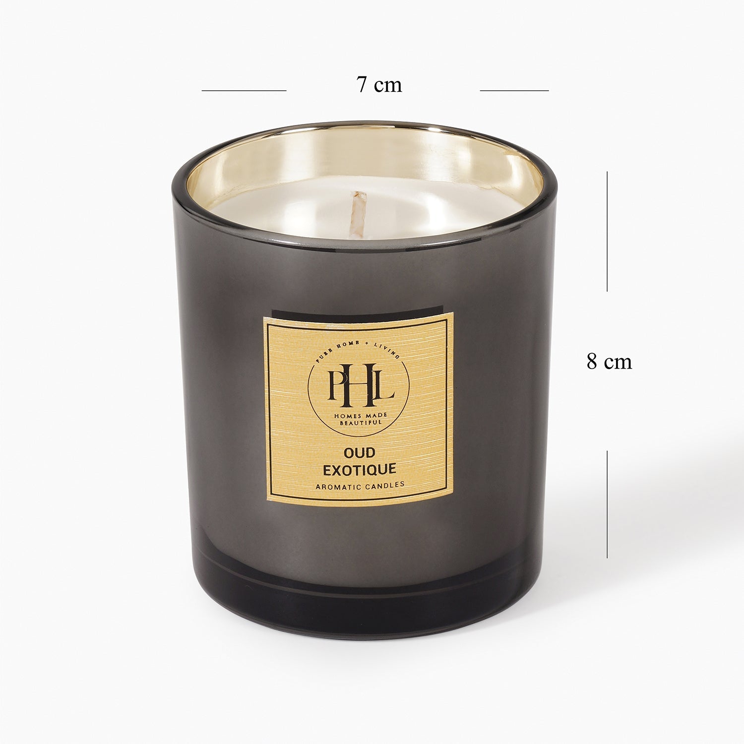 Black Scented Wax Filled Candle Jar - Oud Exotique
