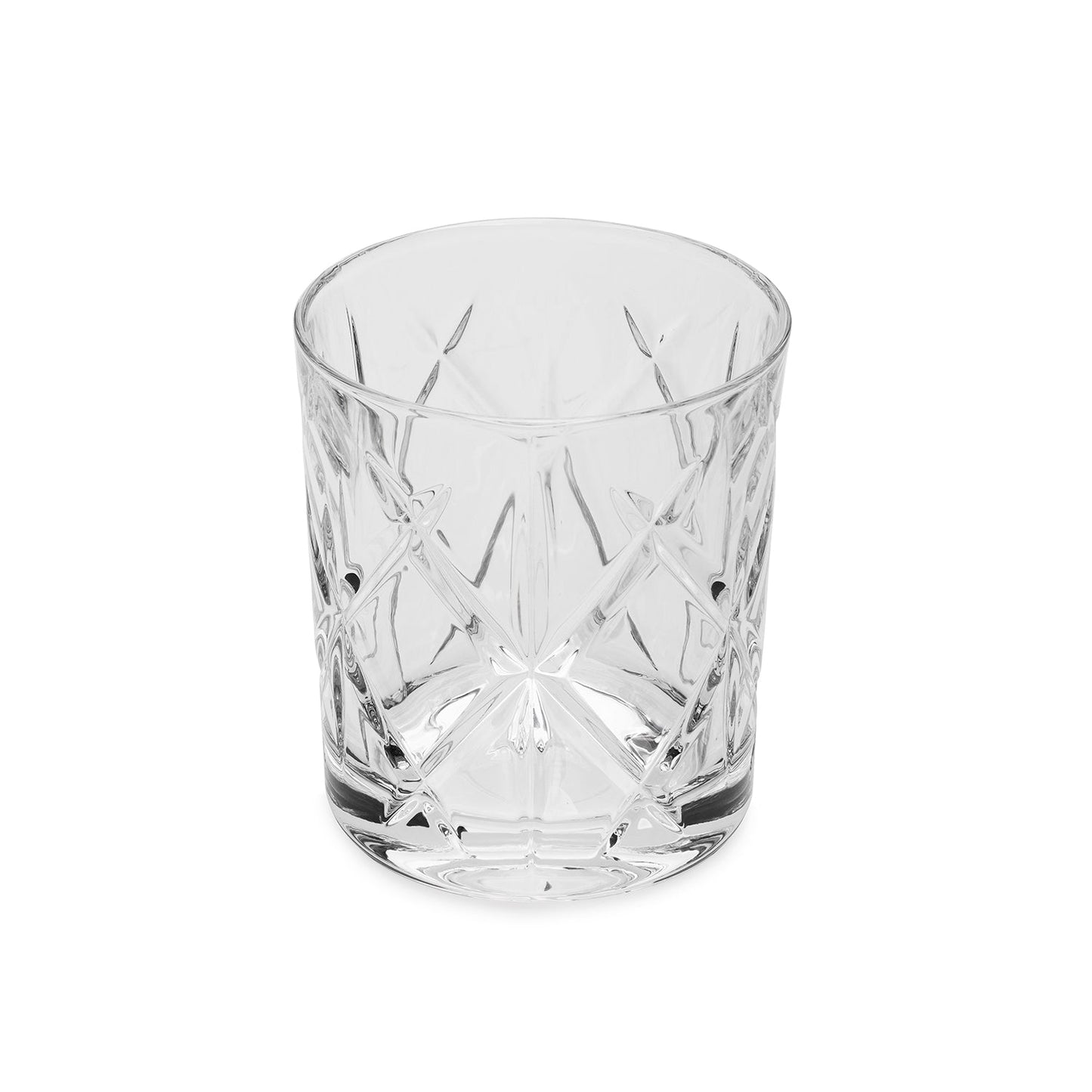 Clear Textured Cut Whiskey Glass