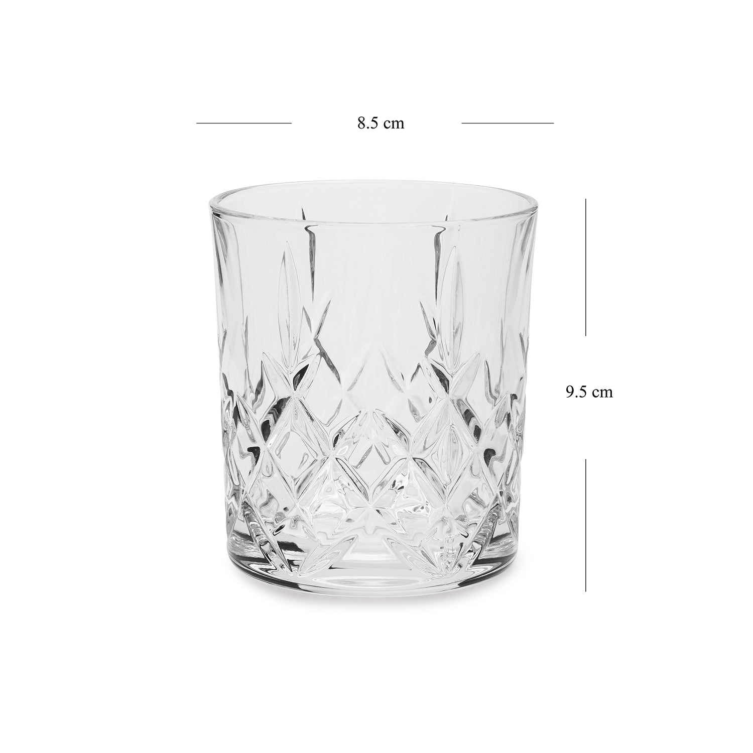 Clear Textured Cut Whiskey Glass