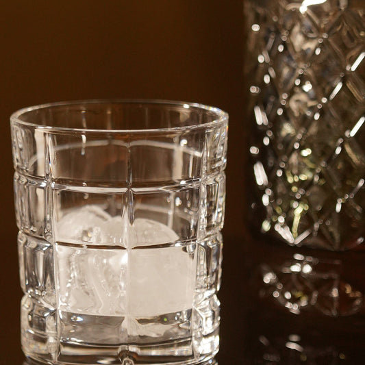 Clear Textured Cut Whiskey Glass