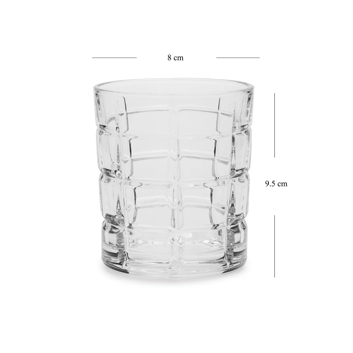 Clear Textured Cut Whiskey Glass