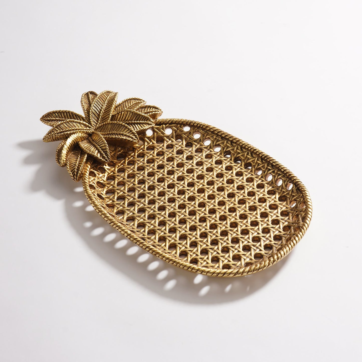 Gold Antique Polyresin Pineapple Tray - Small