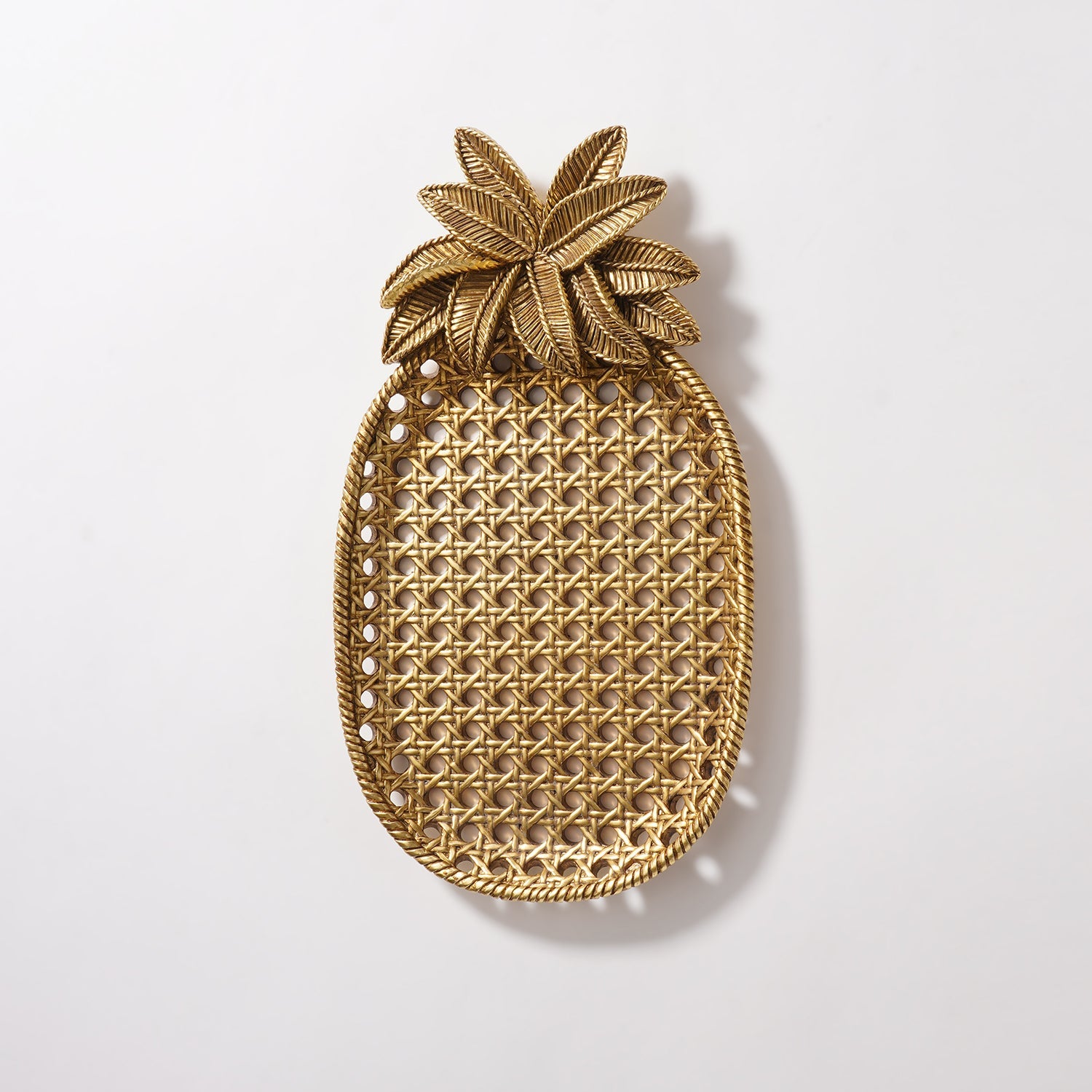 Gold Antique Polyresin Pineapple Tray - Small
