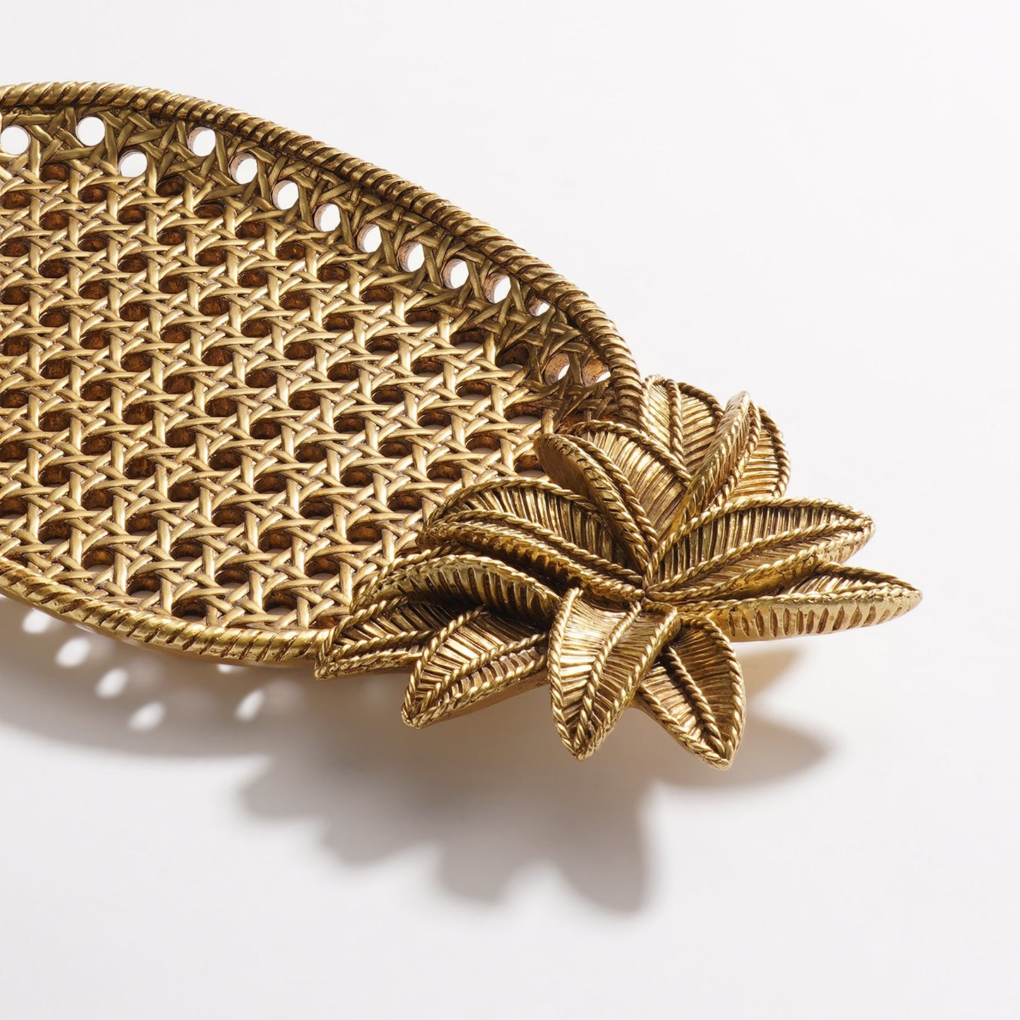 Gold Antique Polyresin Pineapple Tray - Small