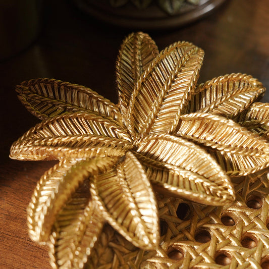 Gold Antique Polyresin Pineapple Decorative Platter  - Large