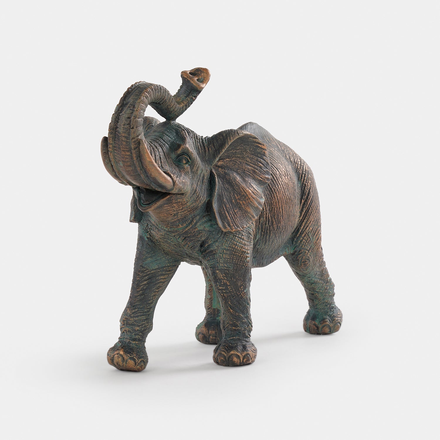 Bronze Polyresin Walking Elephant - Small