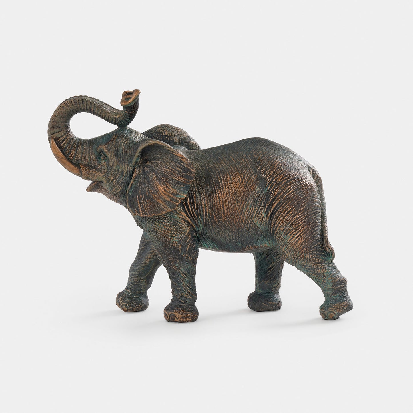 Bronze Polyresin Walking Elephant - Small