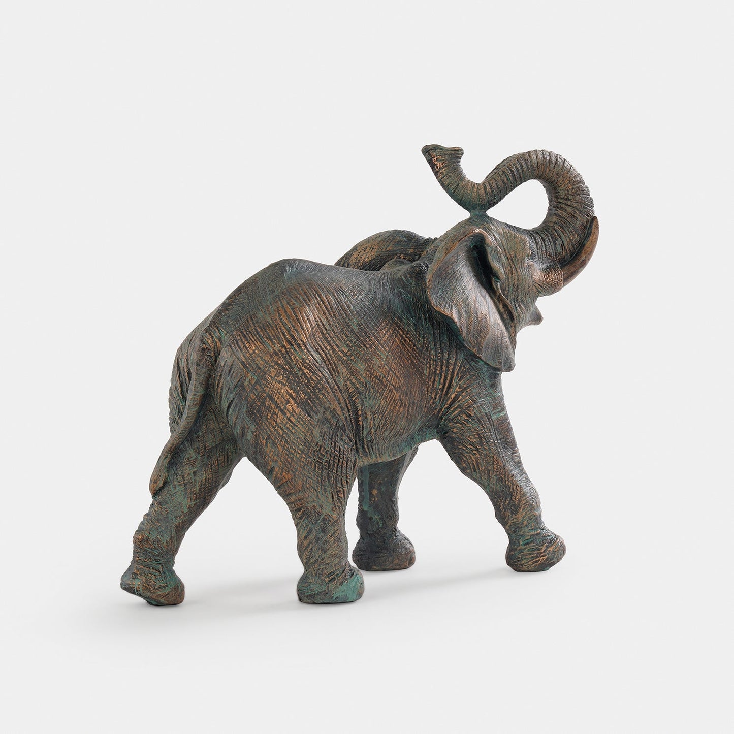 Bronze Polyresin Walking Elephant - Small