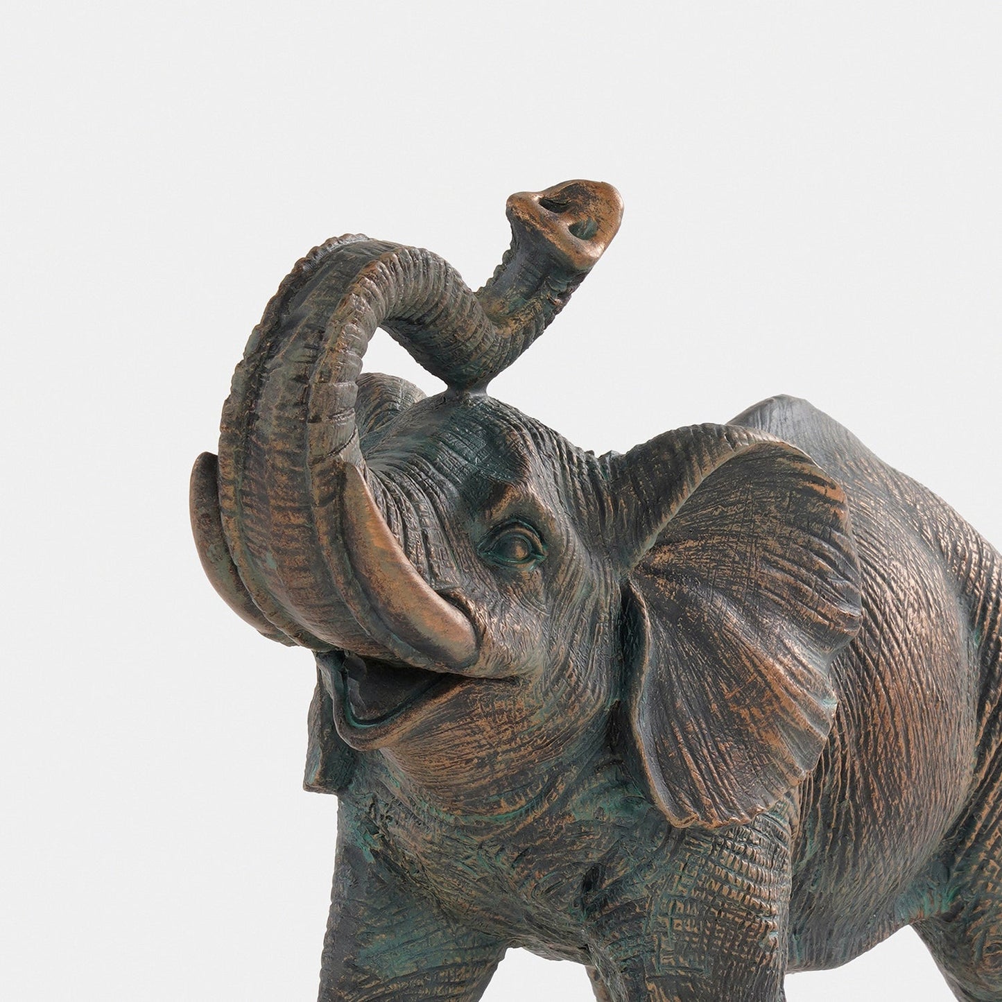 Bronze Polyresin Walking Elephant - Small