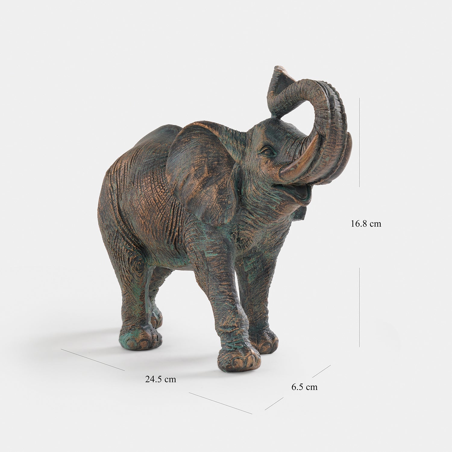 Bronze Polyresin Walking Elephant - Small