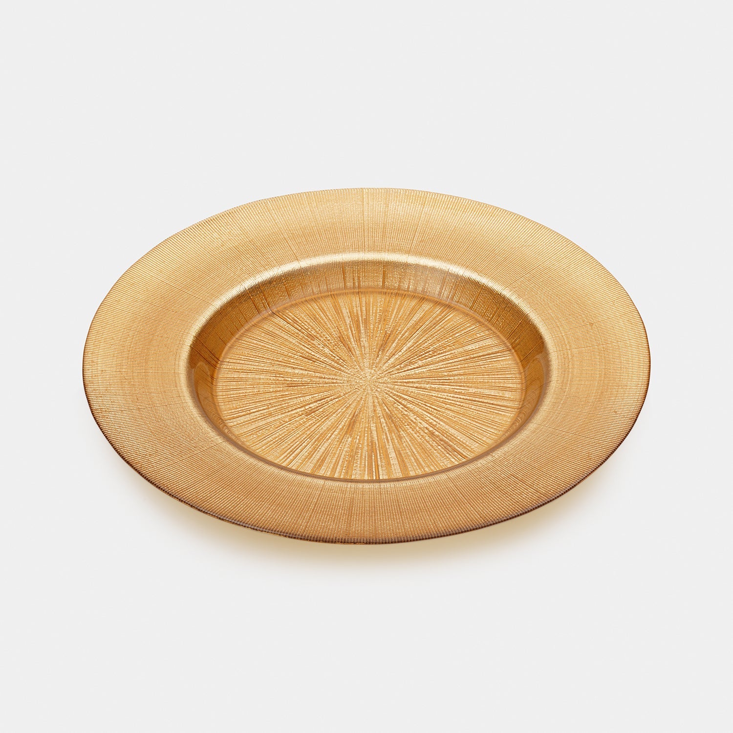 Set of 2 Gold Radial Textured Dinner Plates