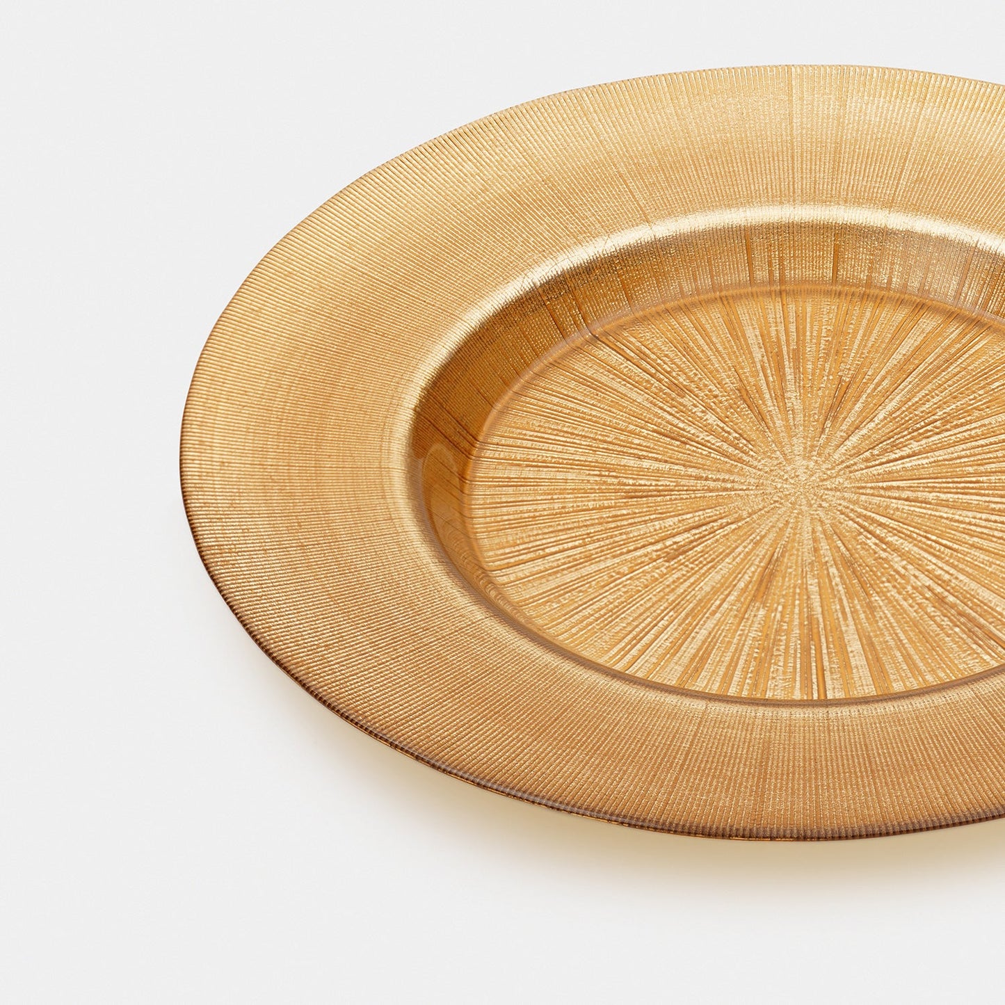 Set of 2 Gold Radial Textured Dinner Plates