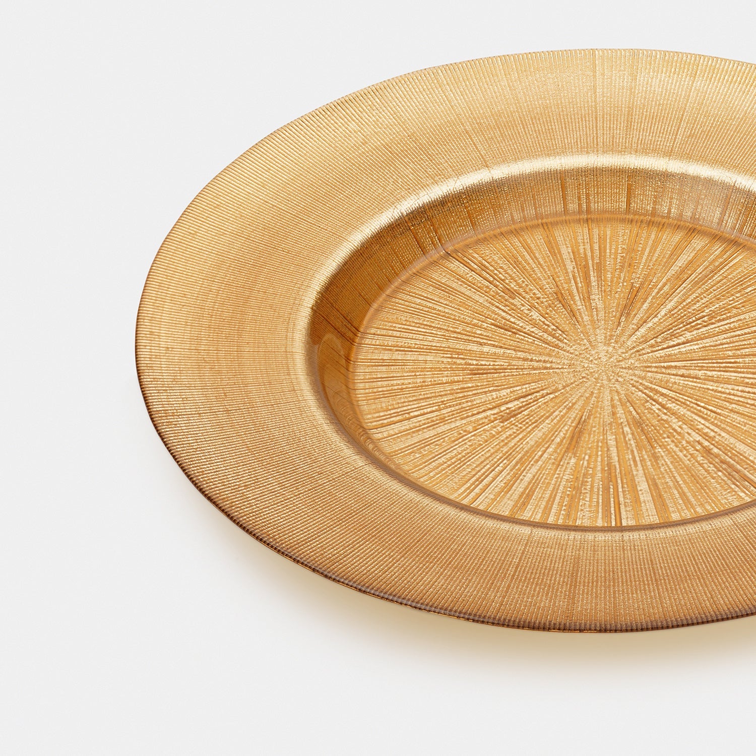 Set of 2 Gold Radial Textured Dinner Plates