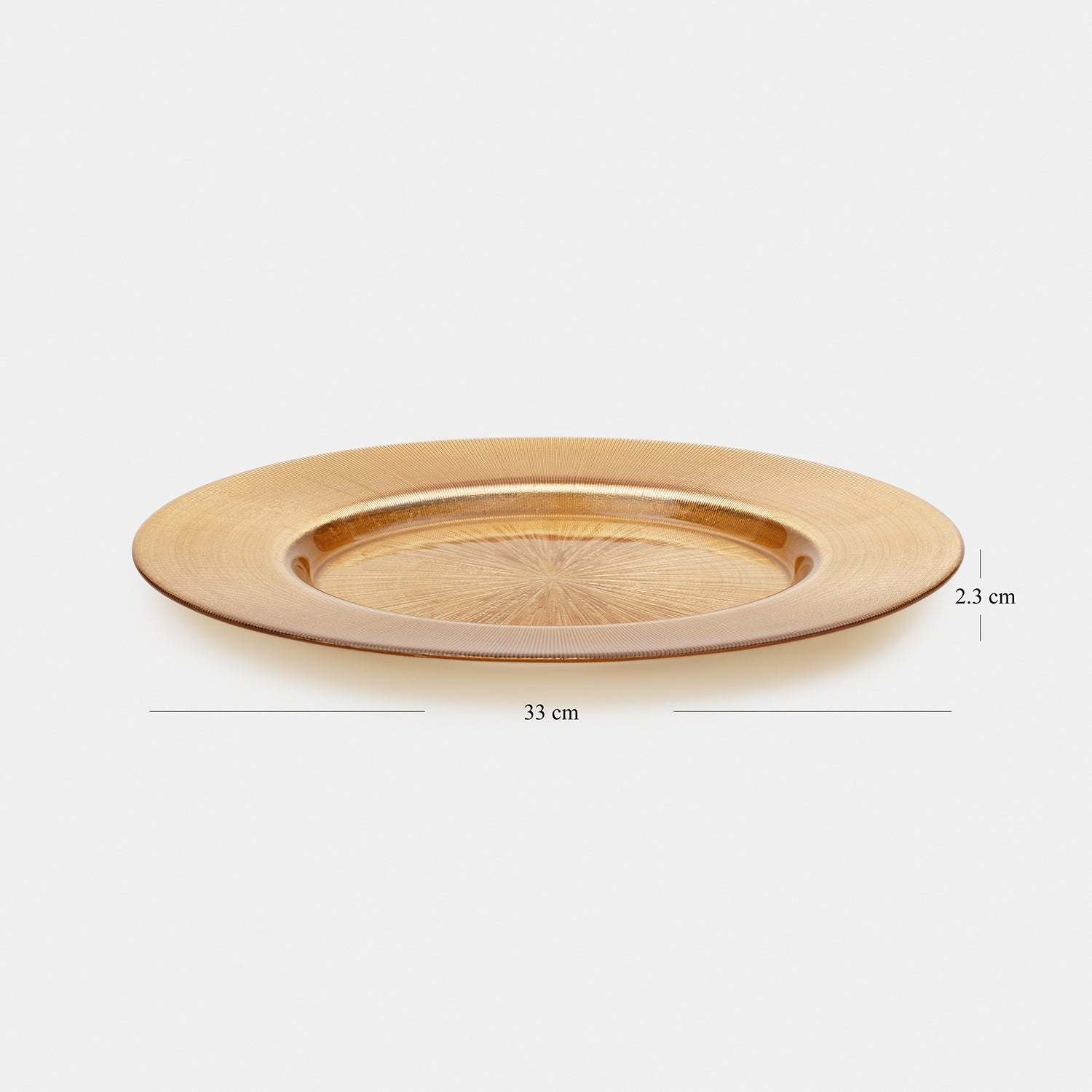 Set of 2 Gold Radial Textured Charger Plates