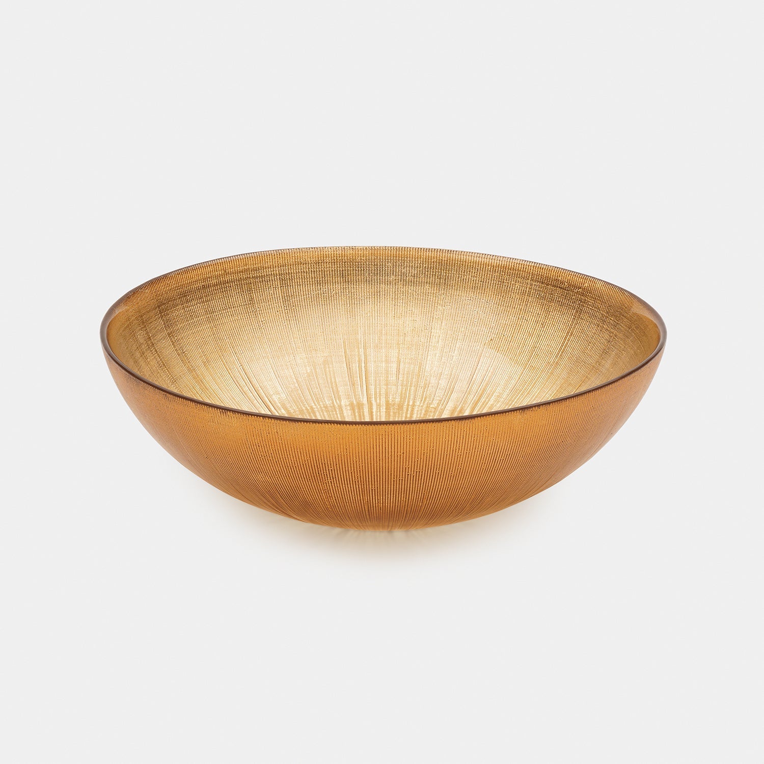 Gold Radial Textured Serving Bowls - Large