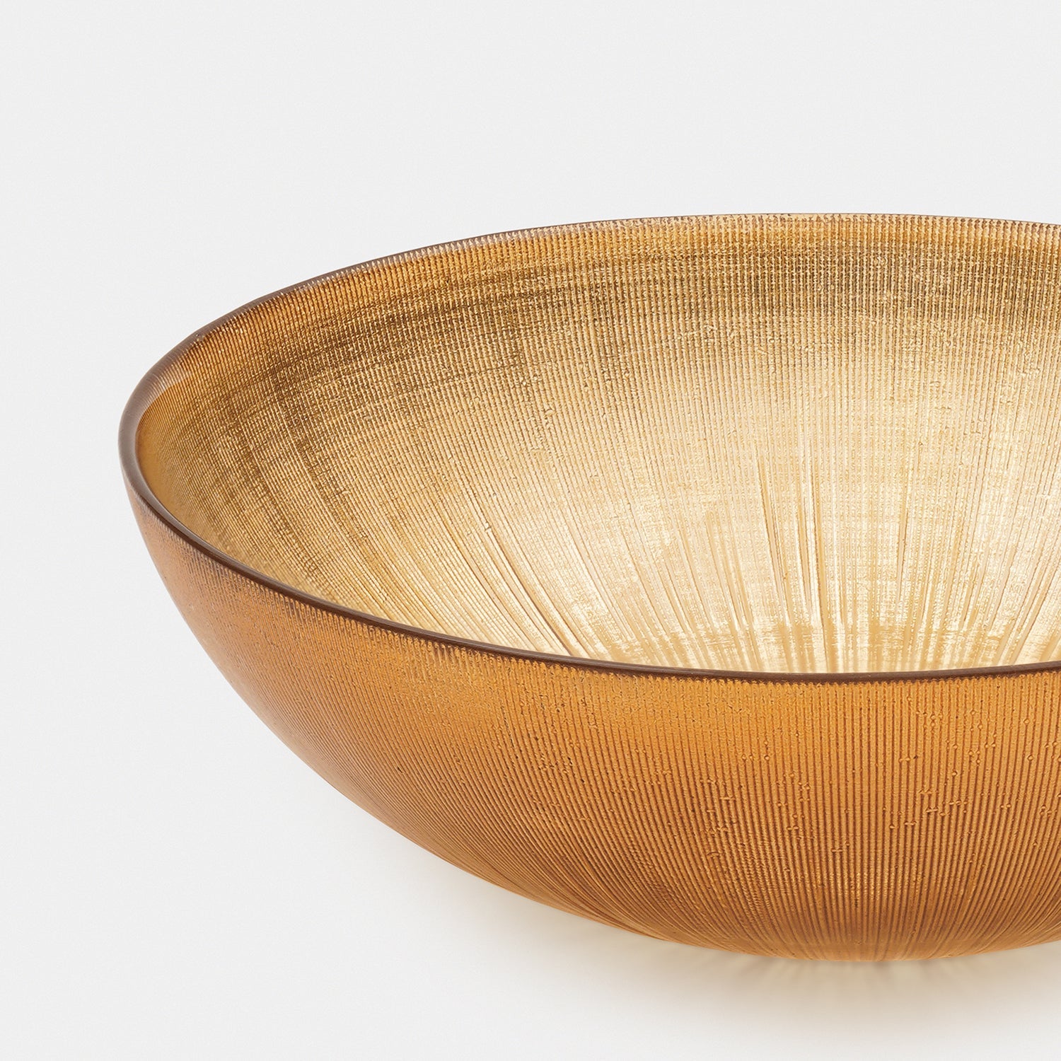 Gold Radial Textured Serving Bowls - Large